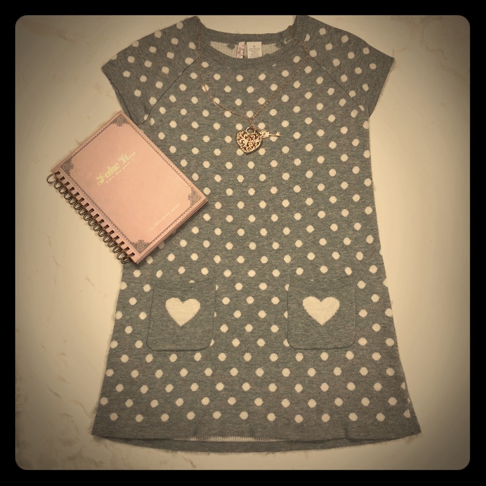 Heart-N-Crush Gray Dot Sweater Dress size XL - Picture 2 of 8